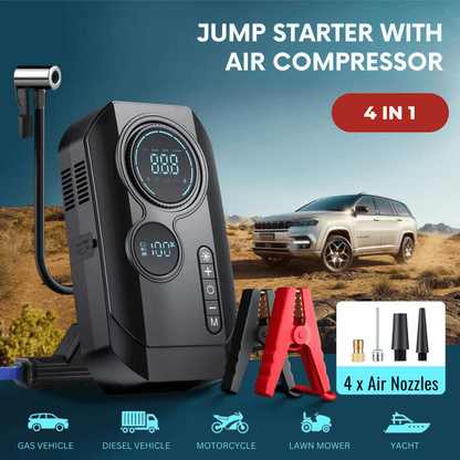 Portable Car Jump Starter & Air Compressor - Autotrendix
