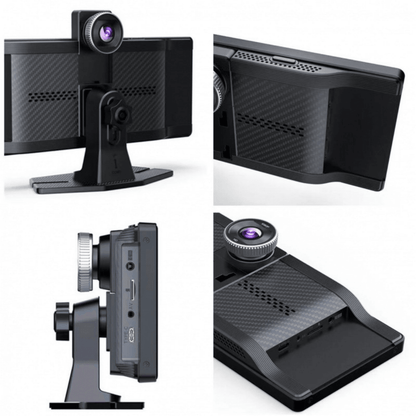 Portable CarPlay Screen with Rotatable 4K Dash Camera - Autotrendix