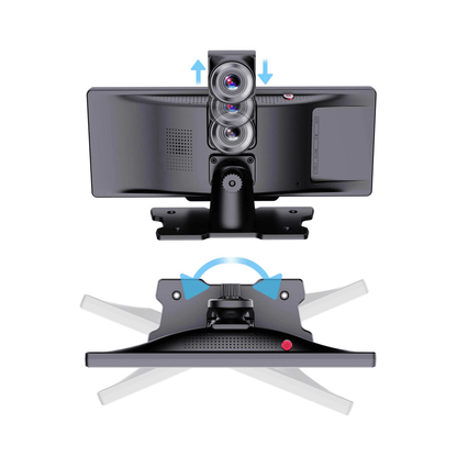 Portable CarPlay Screen with Rotatable 4K Dash Camera - Autotrendix