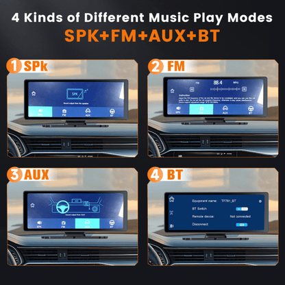 Portable CarPlay Screen with Rotatable 4K Dash Camera - Autotrendix