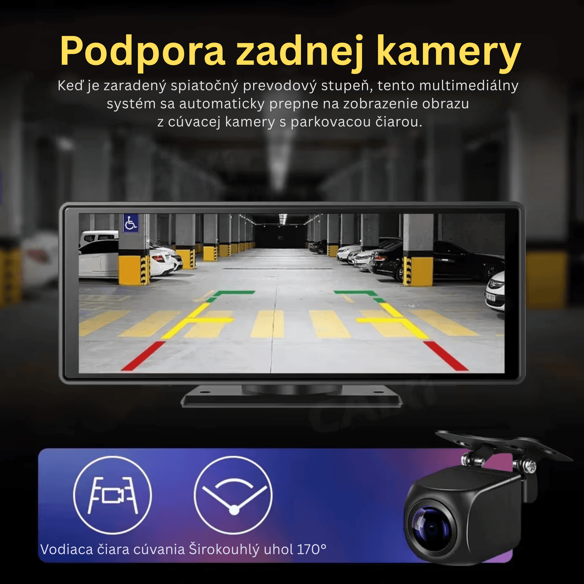 Portable CarPlay Screen with Rotatable 4K Dash Camera - Autotrendix