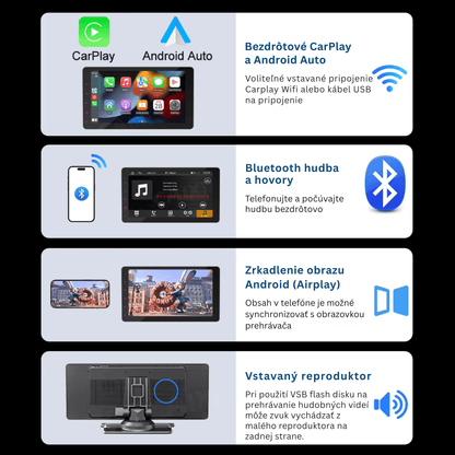 Portable CarPlay Screen with Rotatable 4K Dash Camera - Autotrendix