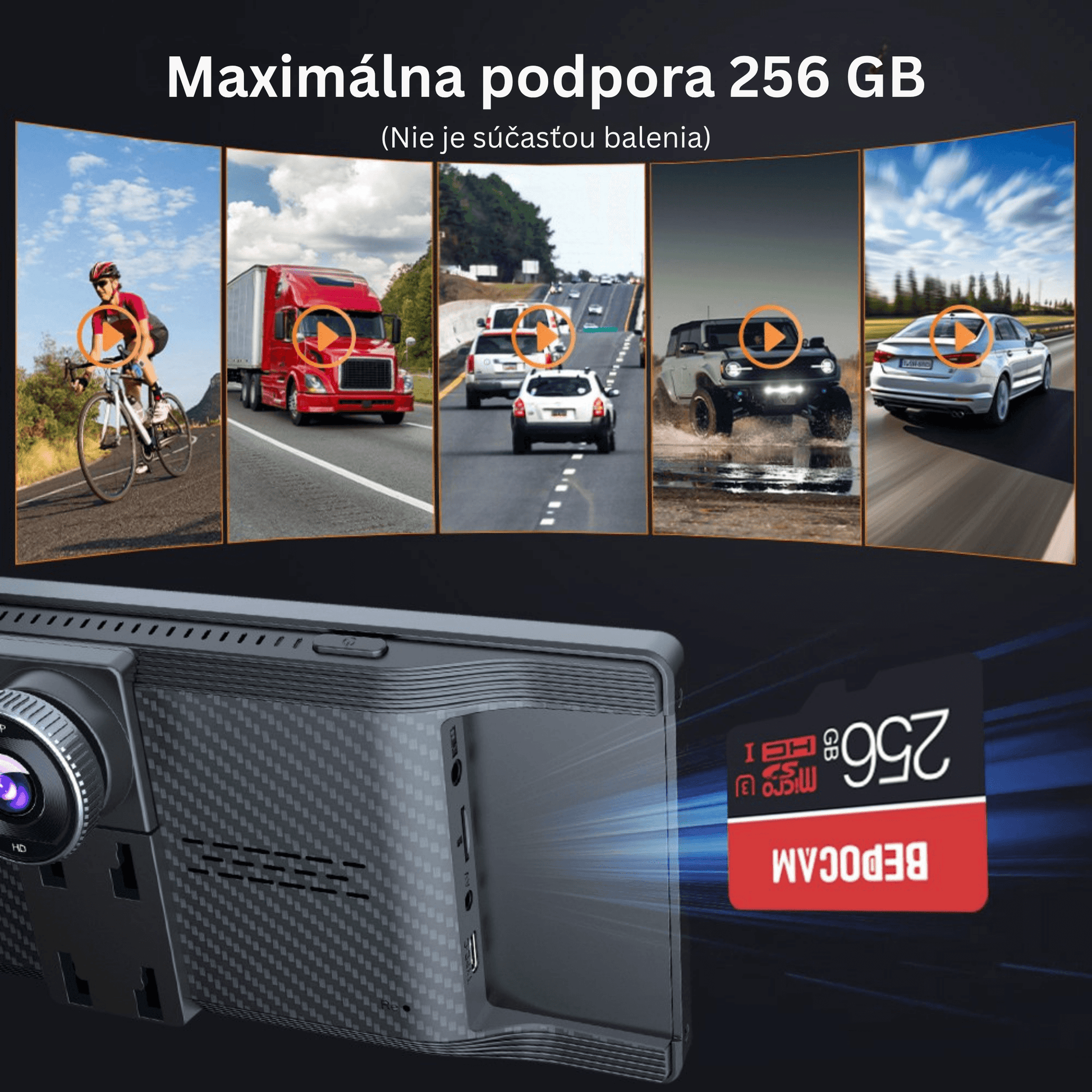 Portable CarPlay Screen with Rotatable 4K Dash Camera - Autotrendix