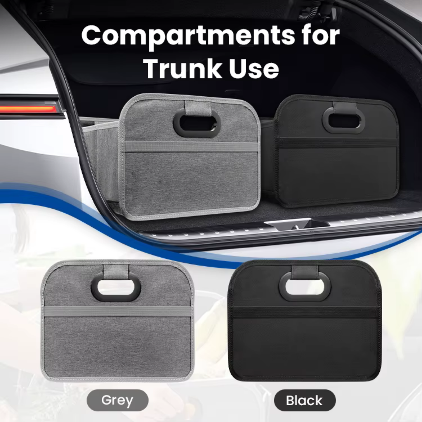 Portable Foldable Car Trunk Organizer 32l